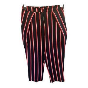 Arc & Co. Red and Black Stylish Striped‎ Women's Pleated Pants NWT - WM25